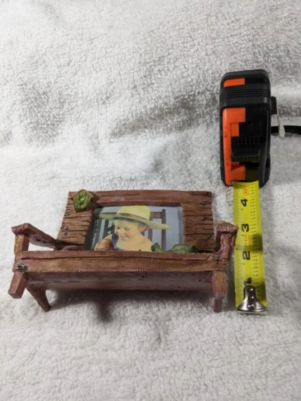 Bench Picture Frame Shaped Like an Old Log Bench Gift/Cottage Chic/Decor/ VTG